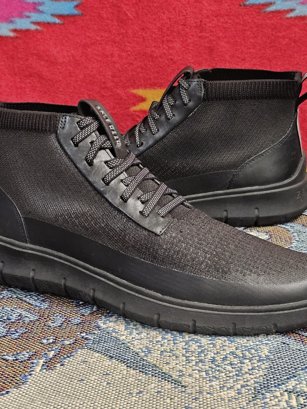 Cole Haan Men's 11.5 Generation ZeroGrand Black Lace-Up High Top Shoes C32419 - Picture 3 of 11